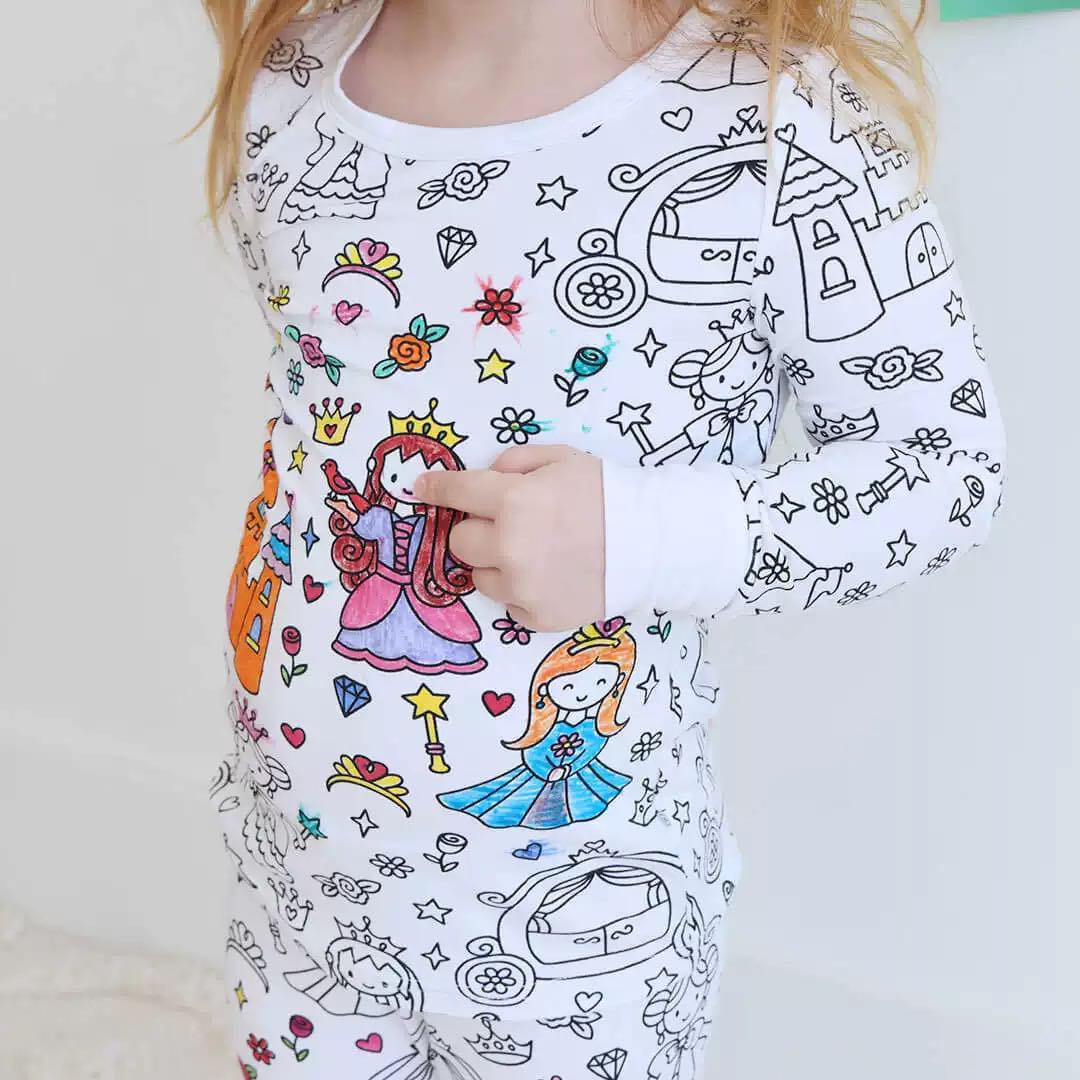 Princess Colour me in Pyjamas