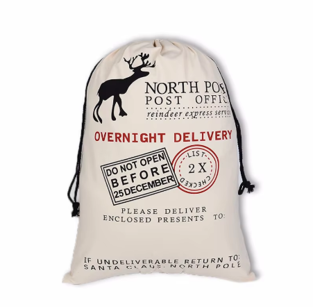 Beige Christmas Personalised Sacks