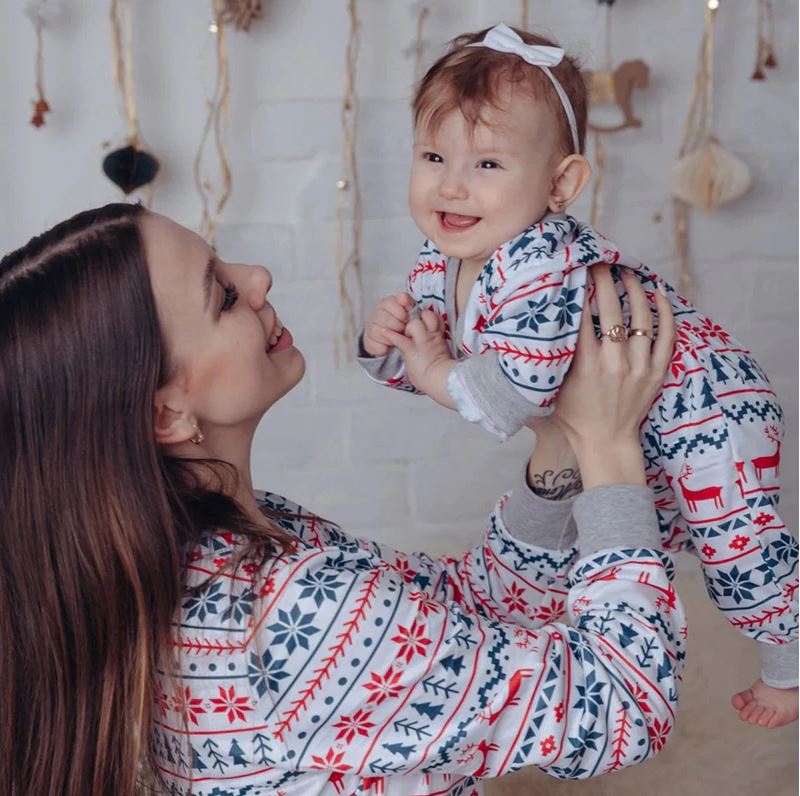 White Reindeer Christmas PJs