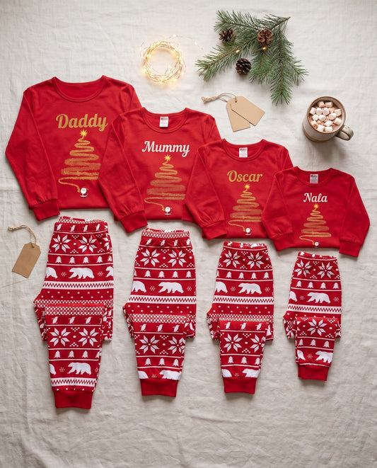 Personalised Red Magic Christmas PJs