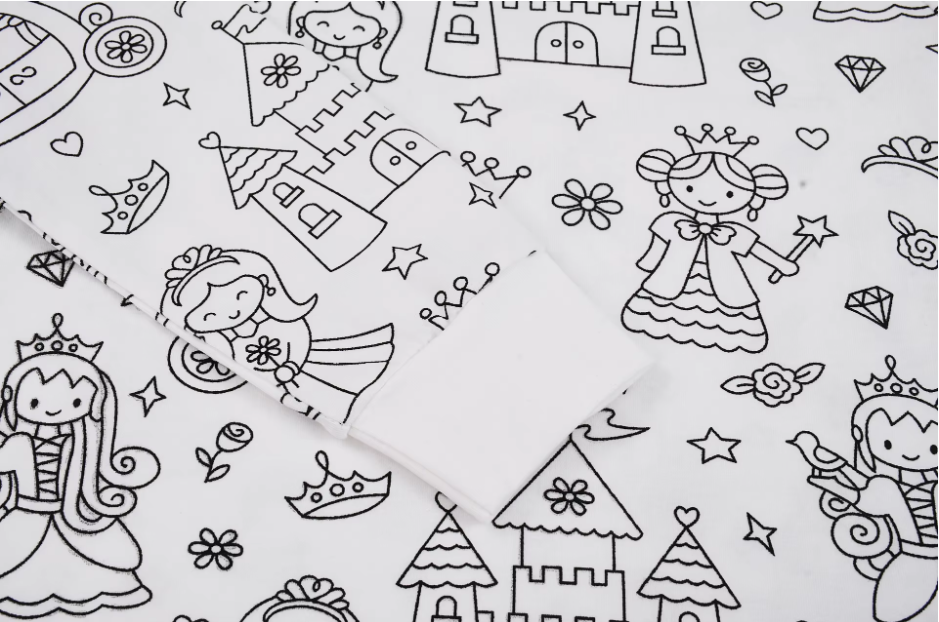 Princess Colour me in Pyjamas