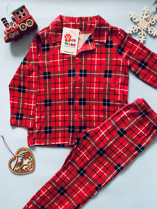 Traditional Red Tartan Christmas Pyjamas