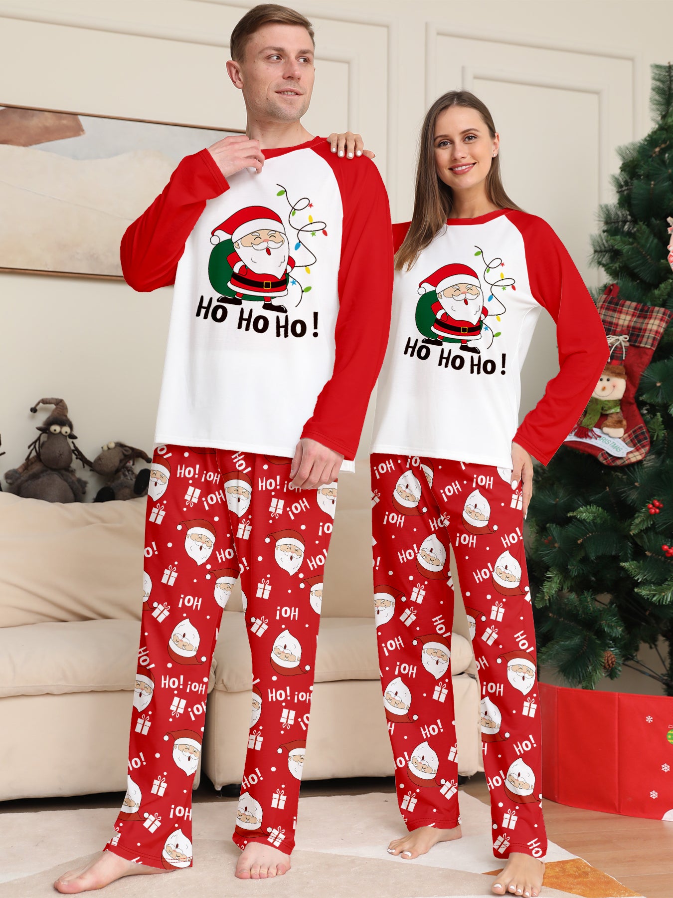 HO HO HO Family Matching Christmas Pyjamas