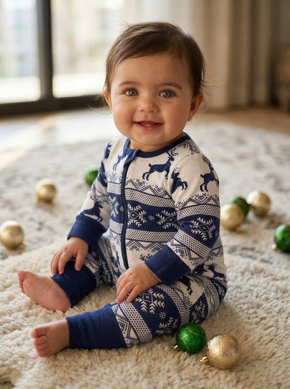 Navy Fair Isle Family Matching Christmas Pyjamas