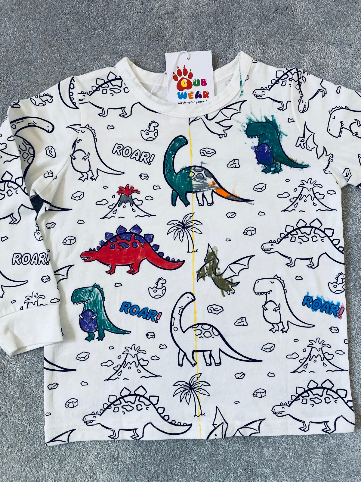 Dinosaur Colour Me in Pyjamas