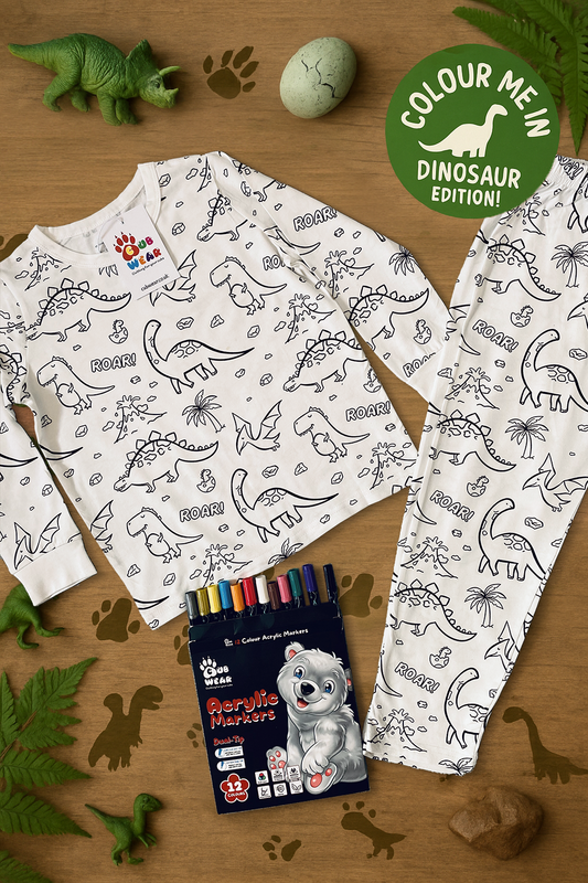 Dinosaur Colour Me in Pyjamas