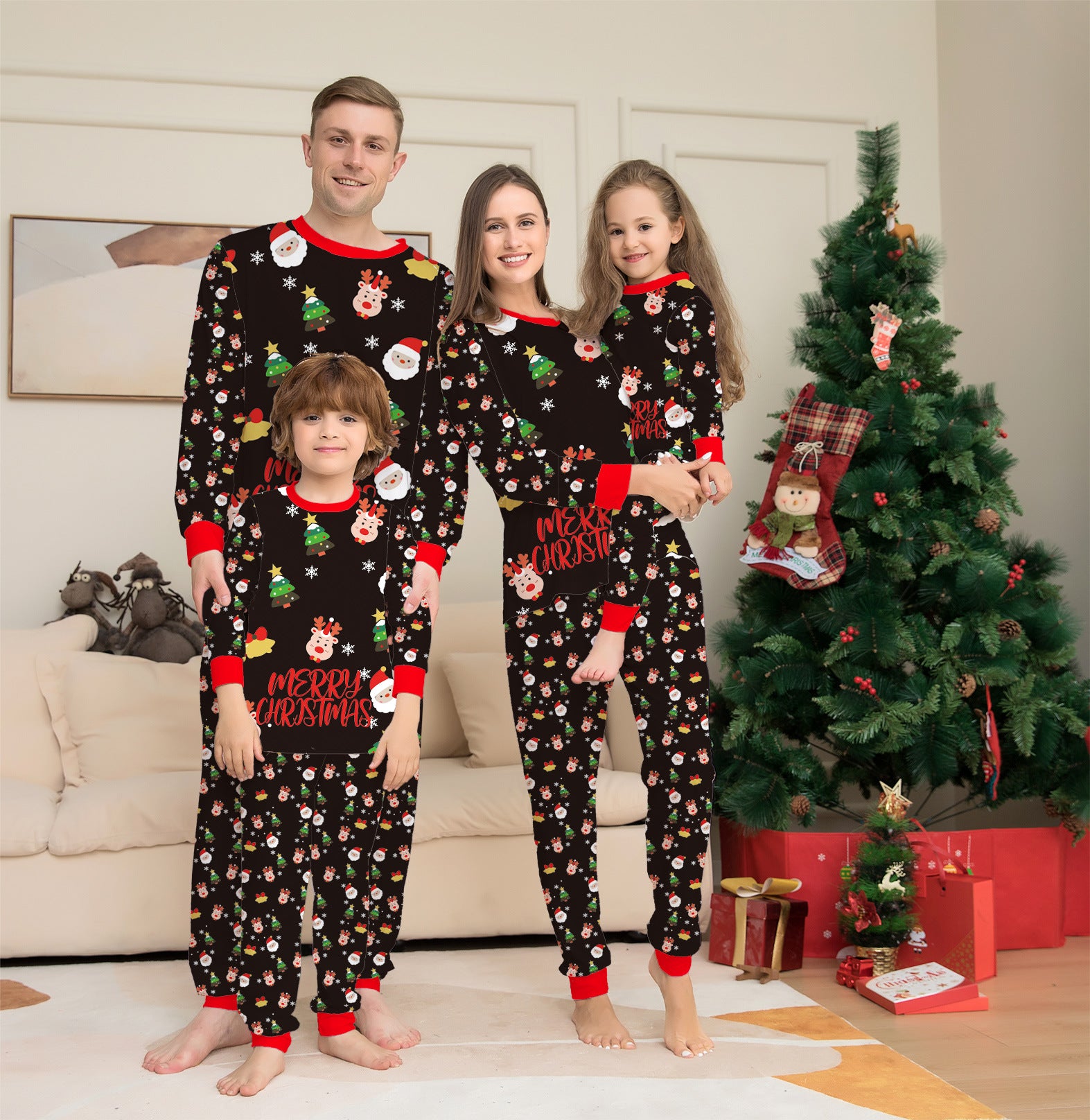 Black Merry Christmas PJs