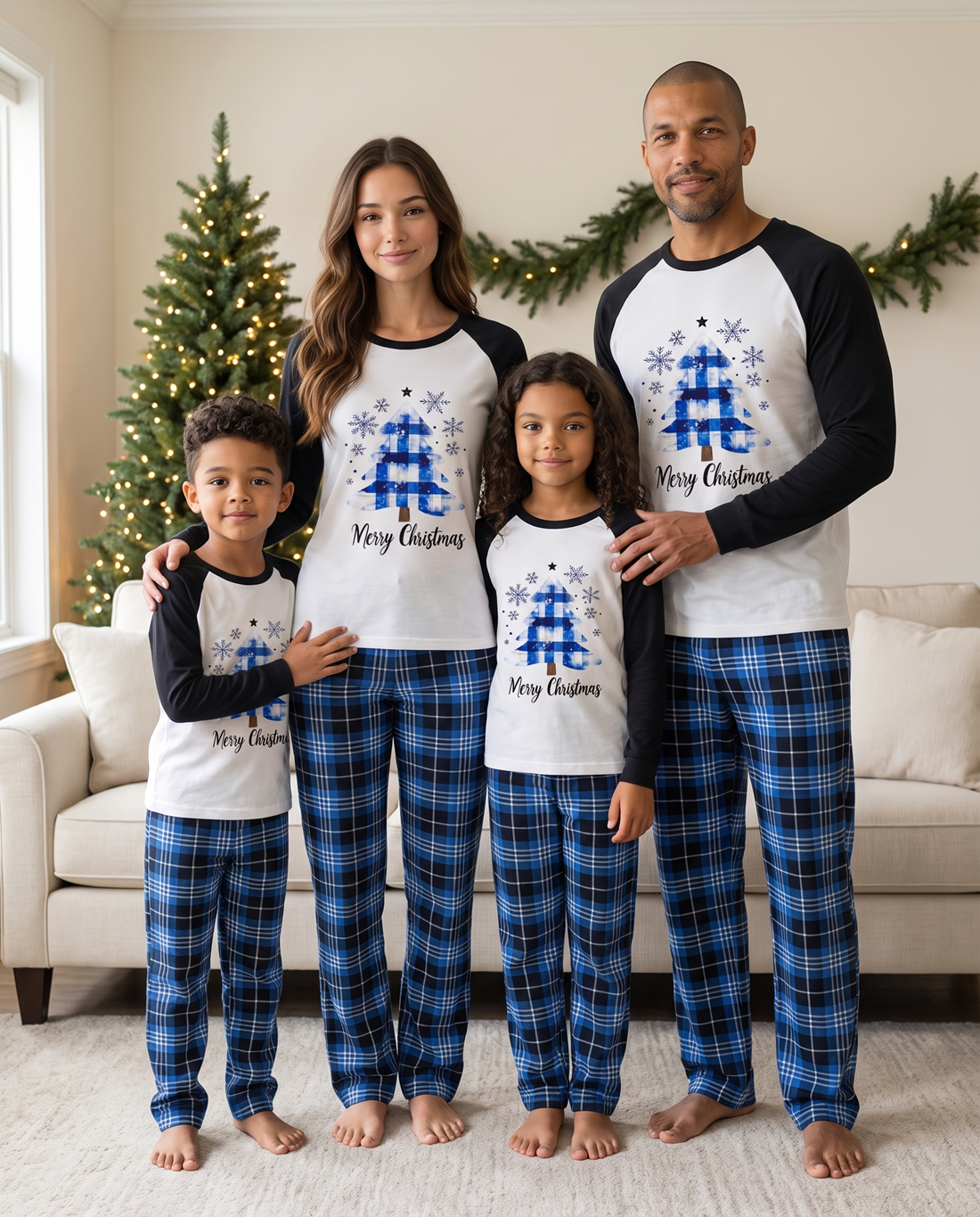 Blue Merry Christmas Tartan PJs
Family time