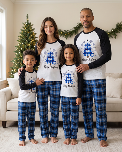 Blue Merry Christmas Tartan PJs
Family time