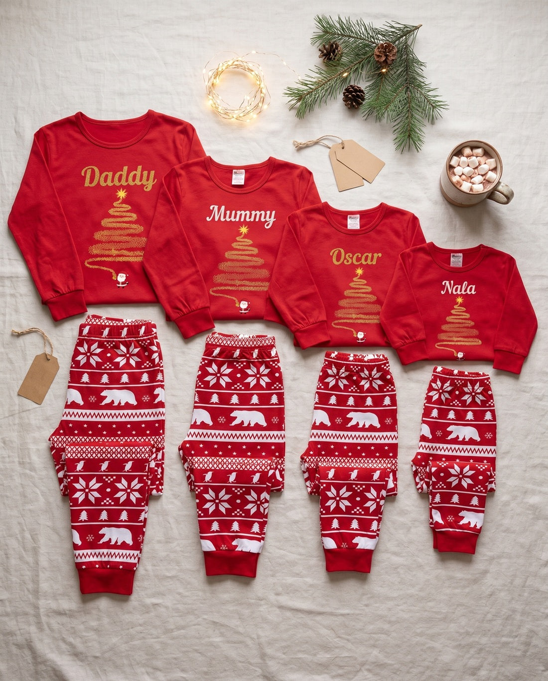 Personalised Red Magic Christmas PJs
