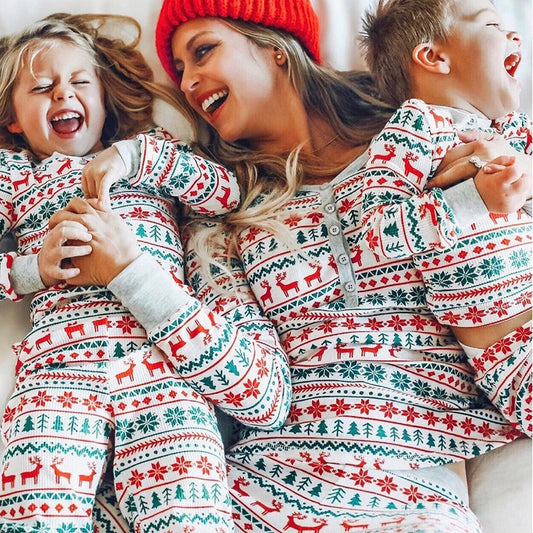 White Reindeer Christmas PJs