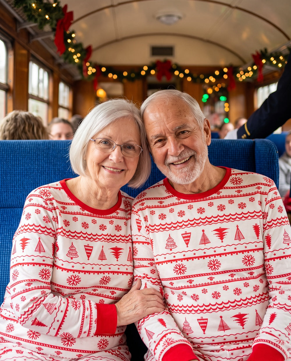 Couples Matching White Christmas PJs