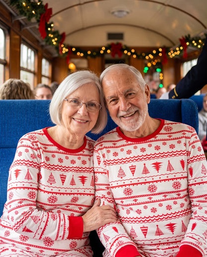 Couples Matching White Christmas PJs