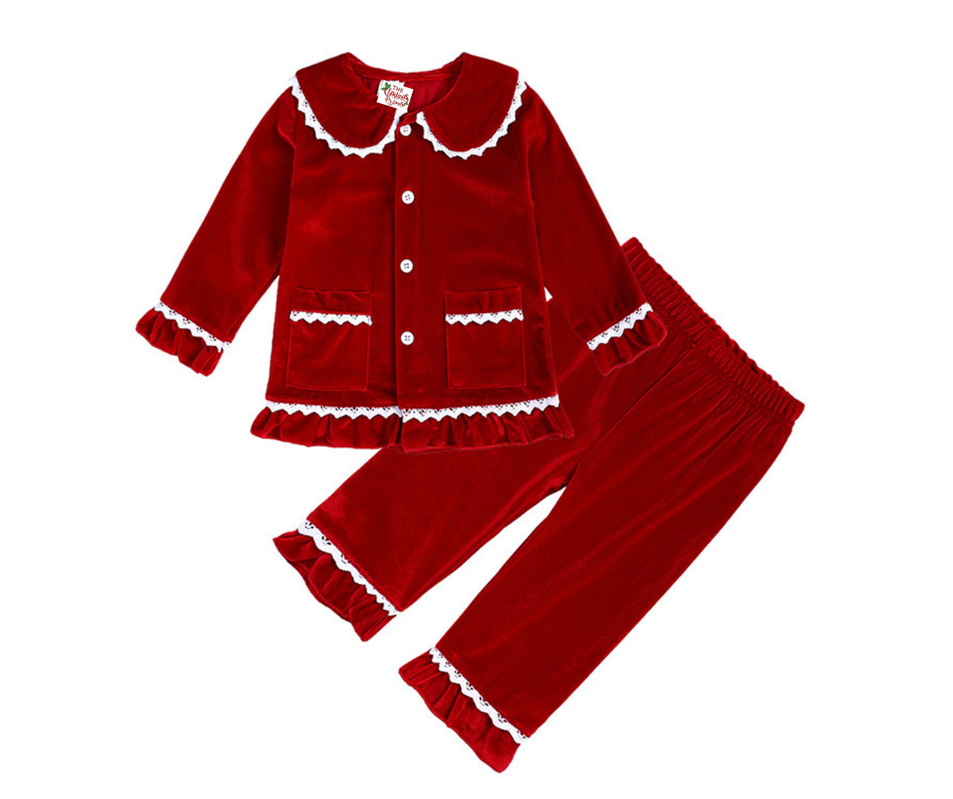 Girls Red Velvet Christmas PJs