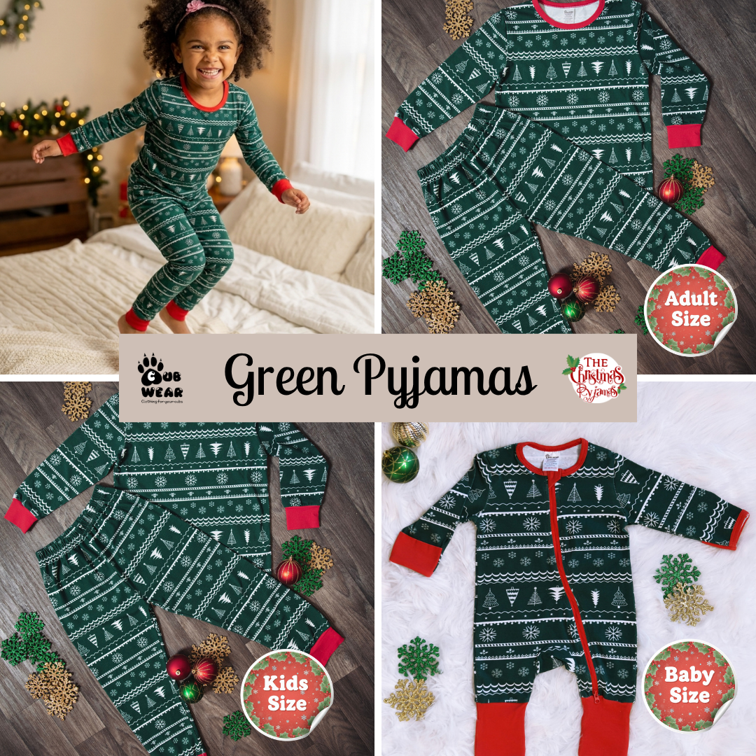 Christmas Green Family Pyjamas