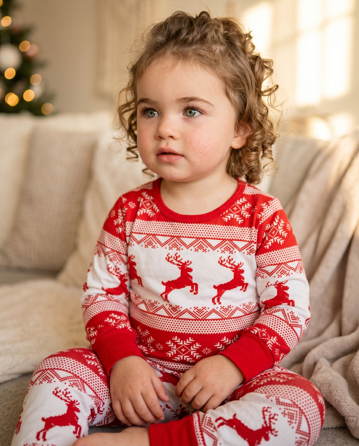 Luxury navy Fair Isle Christmas pyjamas for children by Cubwear designed for festive family matching moments.