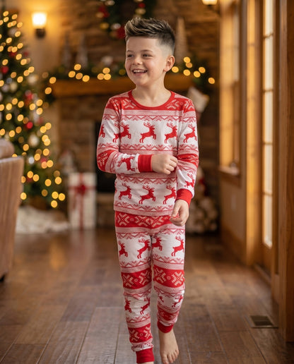 Cubwear signature kids Fair Isle pyjamas with cosy luxury cotton fabric and festive holiday design.