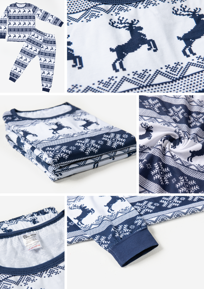 The Christmas Pyjamas Product Close ups of Navy Fair Isle