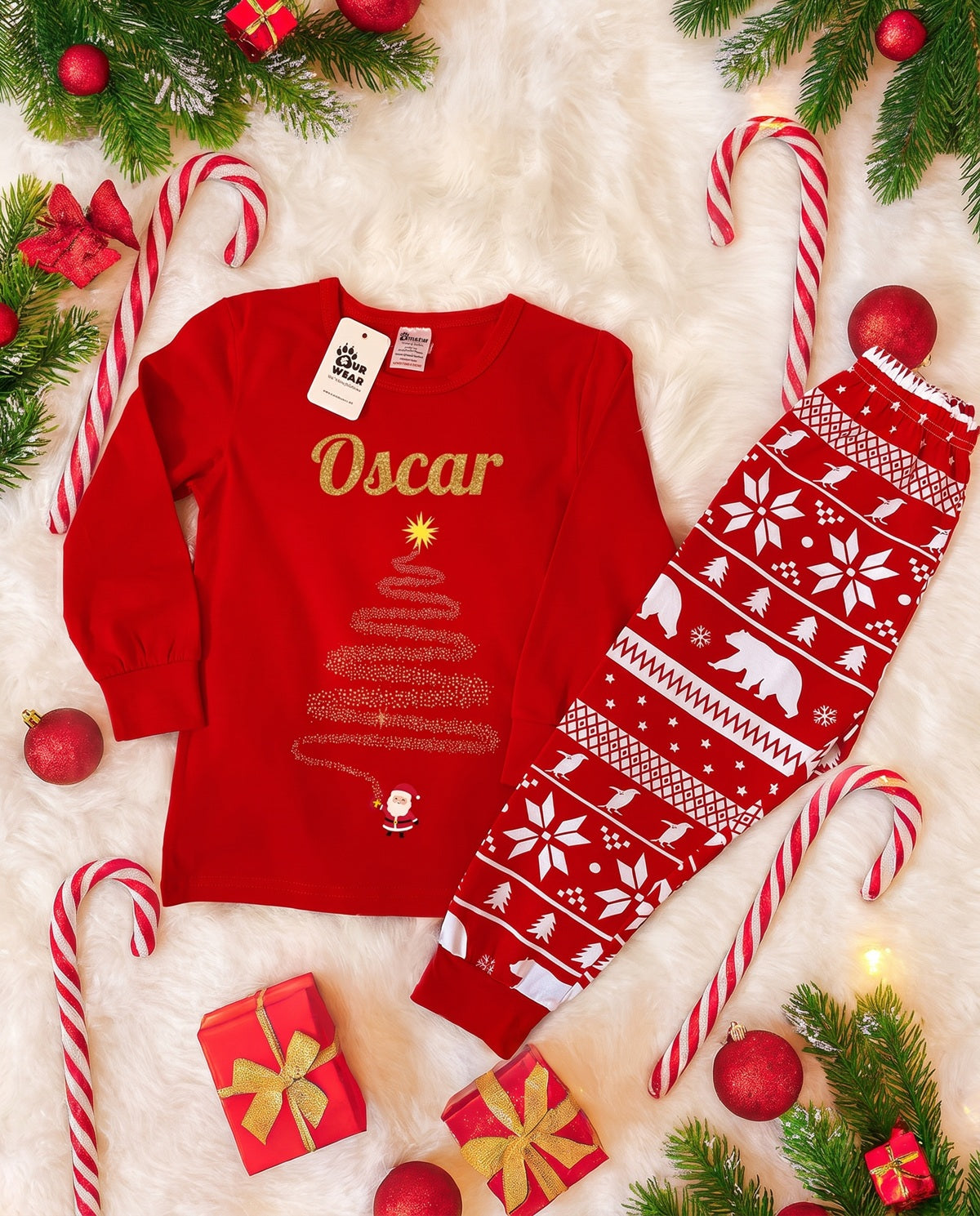 Personalised Red Magic Christmas PJs