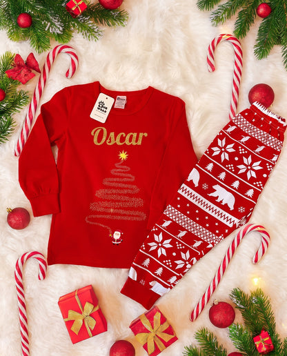 Personalised Red Magic Christmas PJs