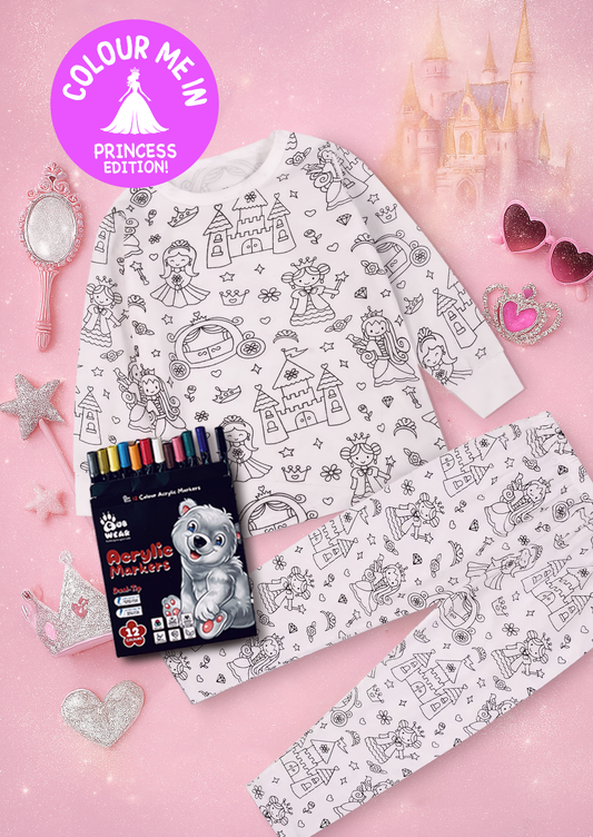 Princess Colour me in Pyjamas