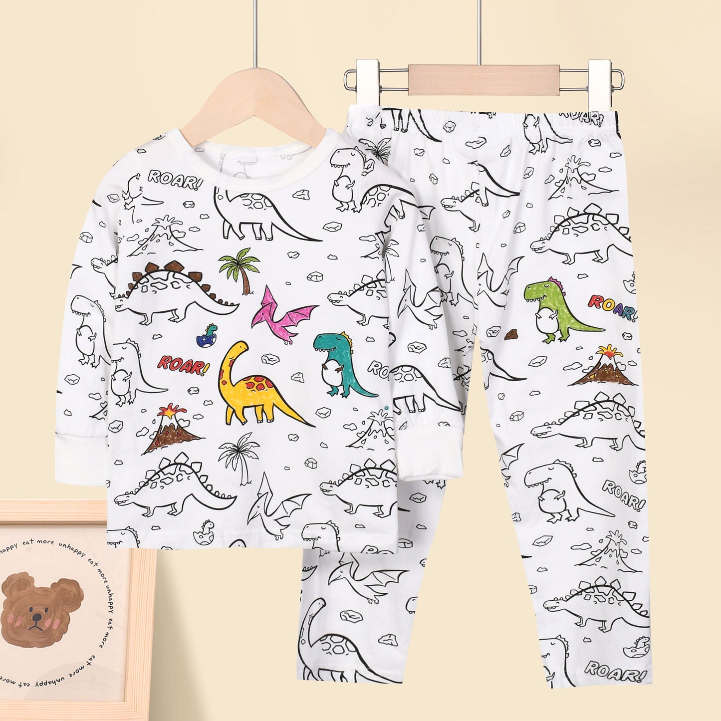 Dinosaur Colour Me in Pyjamas