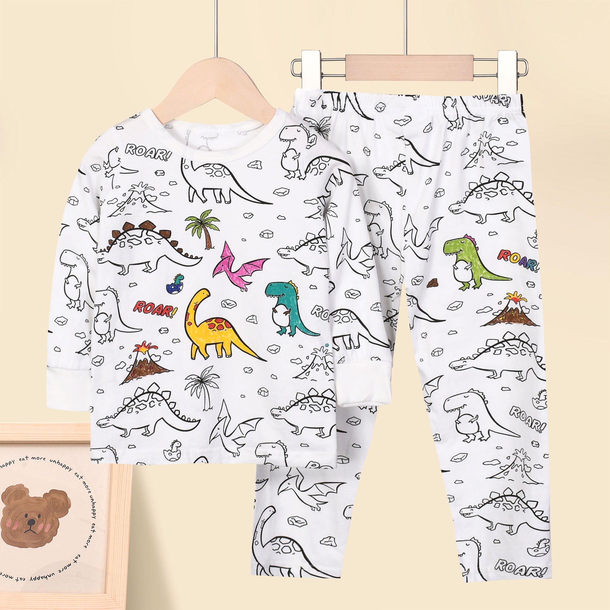 Dinosaur Colour Me in Pyjamas
